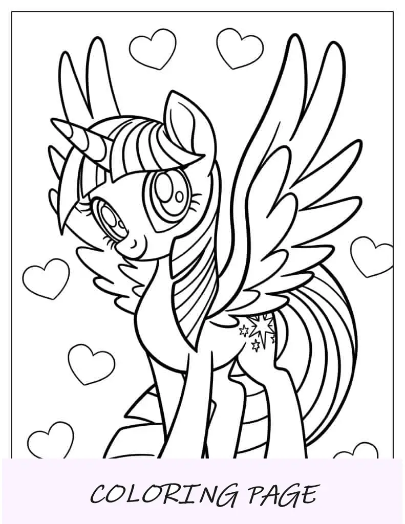 Página para colorir de unicórnio Twilight Sparkle
