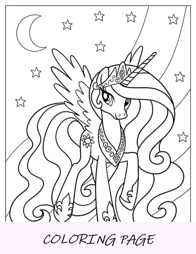 Página para colorir do unicórnio My Little Pony