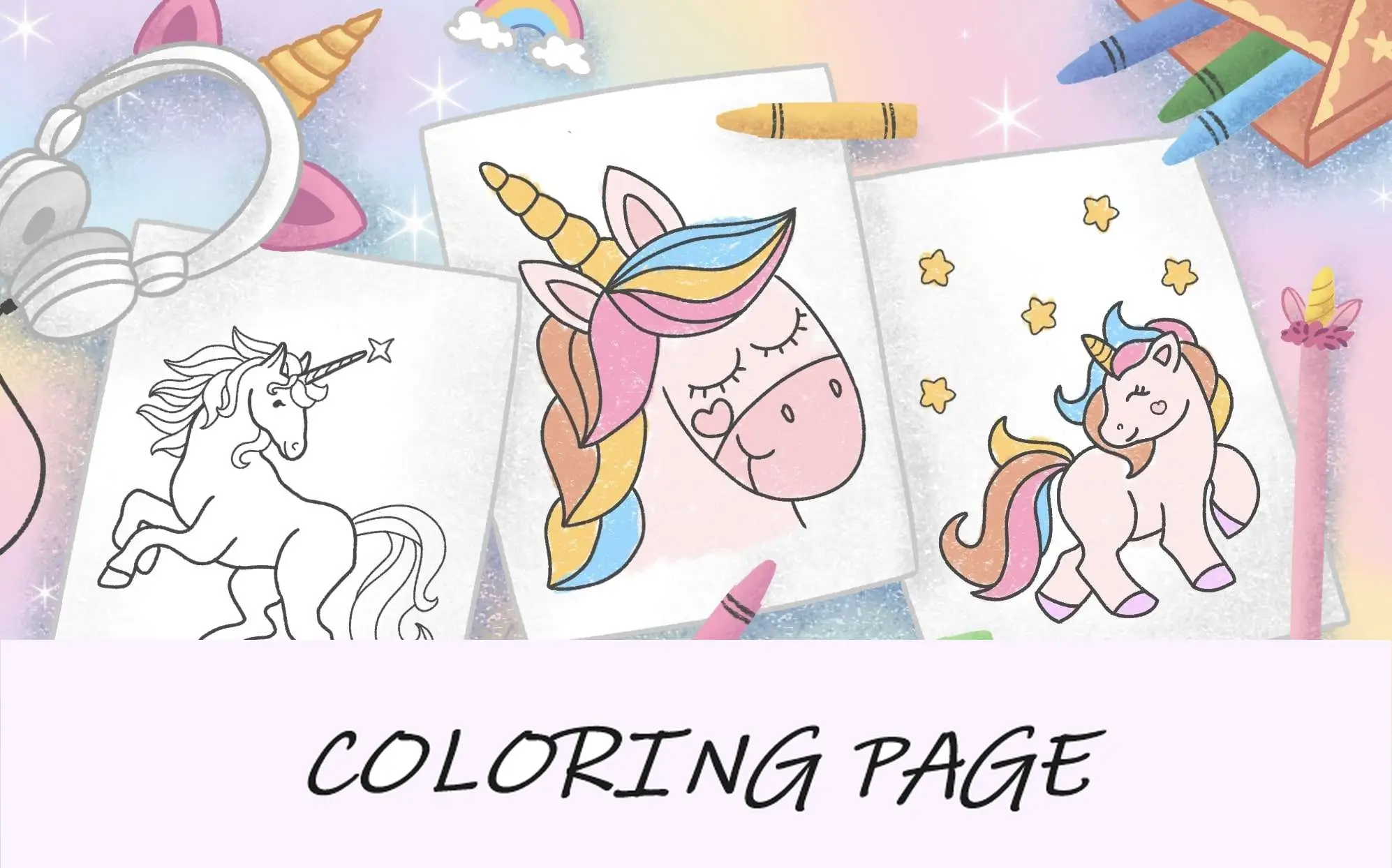 imagem em destaque de páginas para colorir de unicórnio