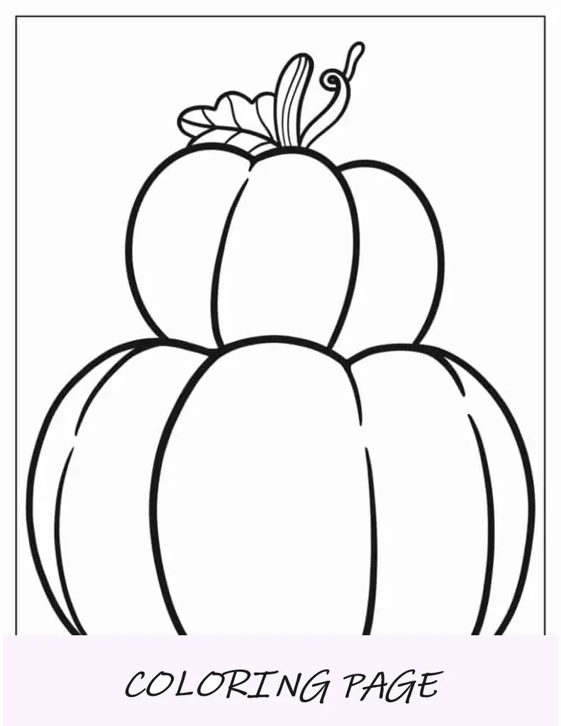 Calabaza pequeña encima de calabaza grande Página para colorear