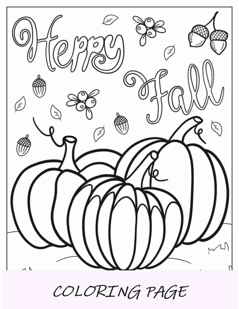 Feliz otoño con sencillos contornos de calabaza