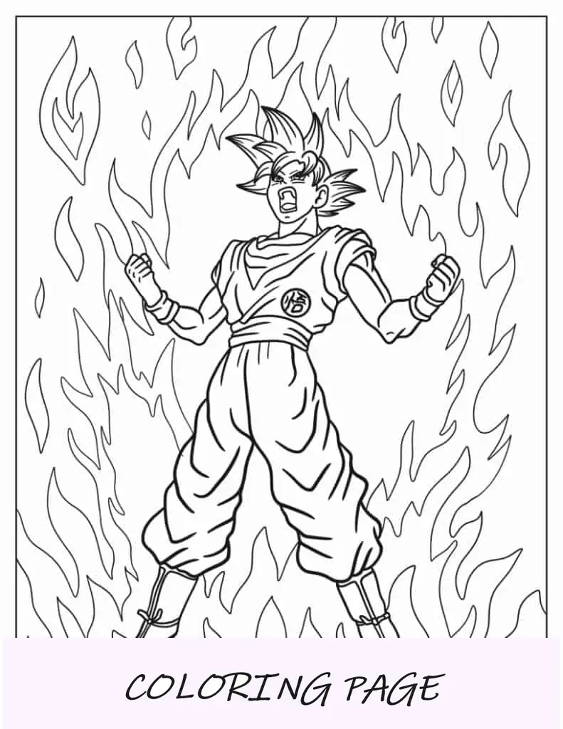 Goku si potenzia da colorare