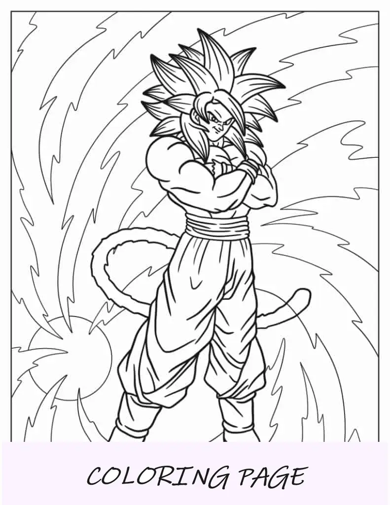 Goku Super Sayian dettagliato con coda
