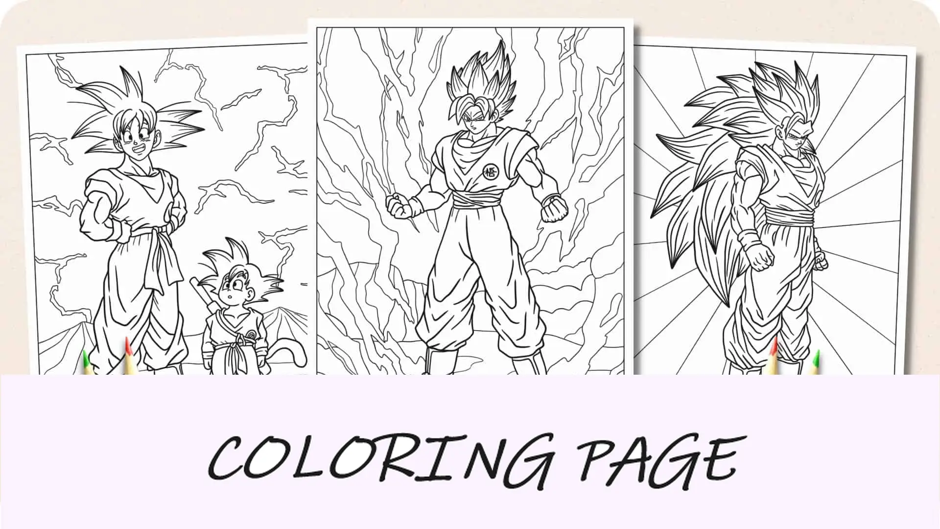 Immagine in evidenza delle pagine da colorare di Goku