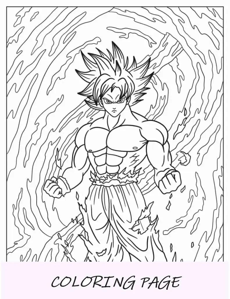Potente Goku in posizione di combattimento