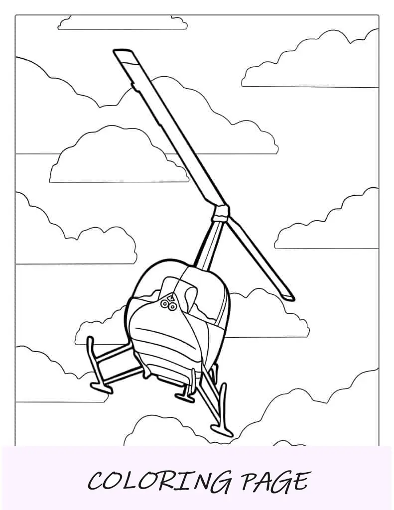 Helicóptero Robinson R22 para colorir