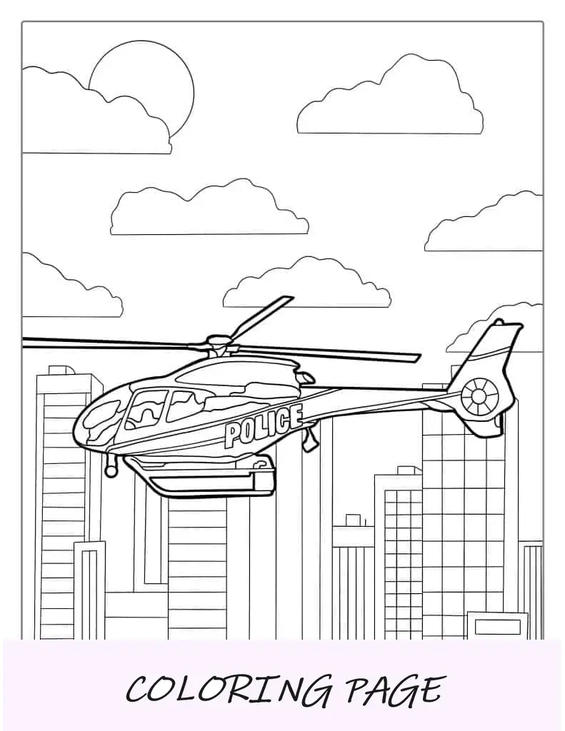 Helicóptero da polícia sobrevoando a cidade