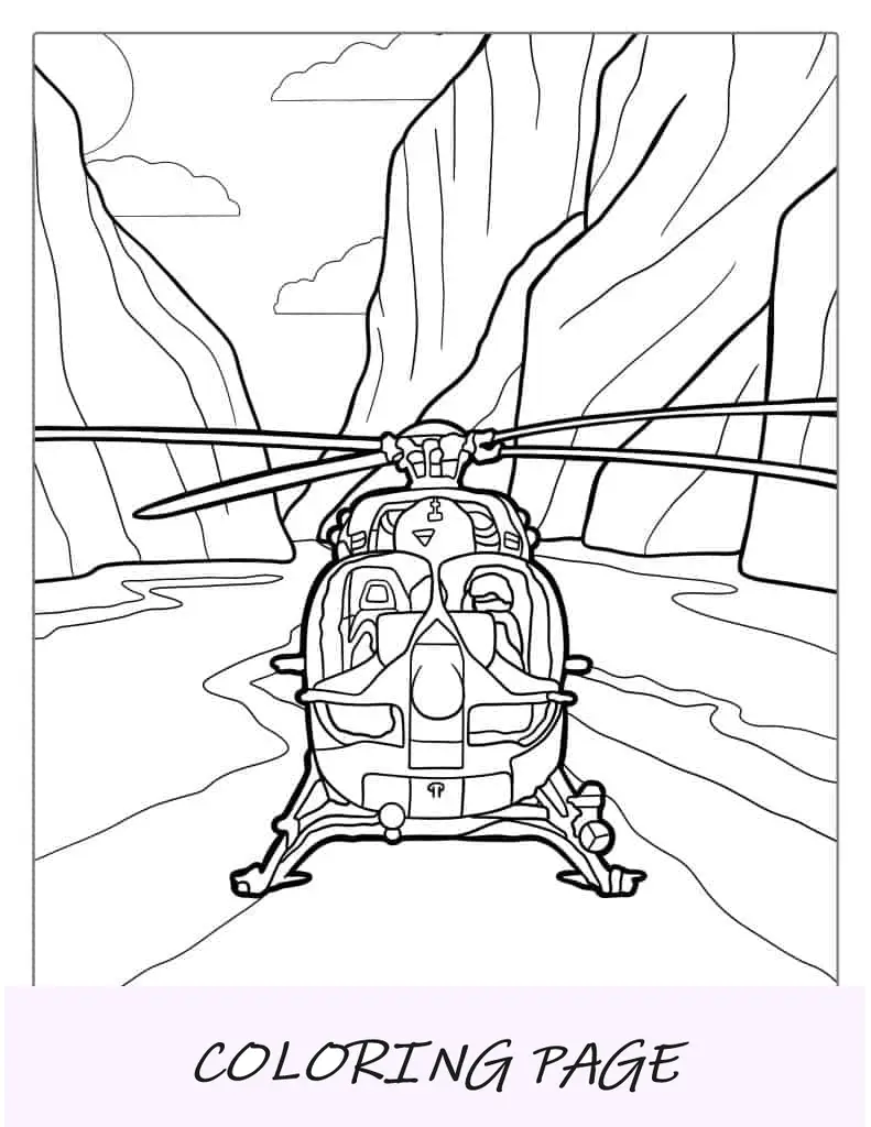Desenho para Colorir do Helicóptero Bell 206
