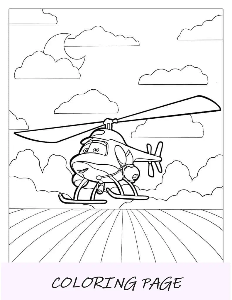Folha para colorir de Cathy Copter de carros