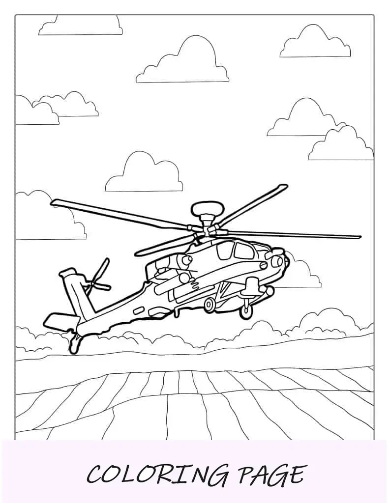 Página para colorir de helicóptero Black Hawk(1)