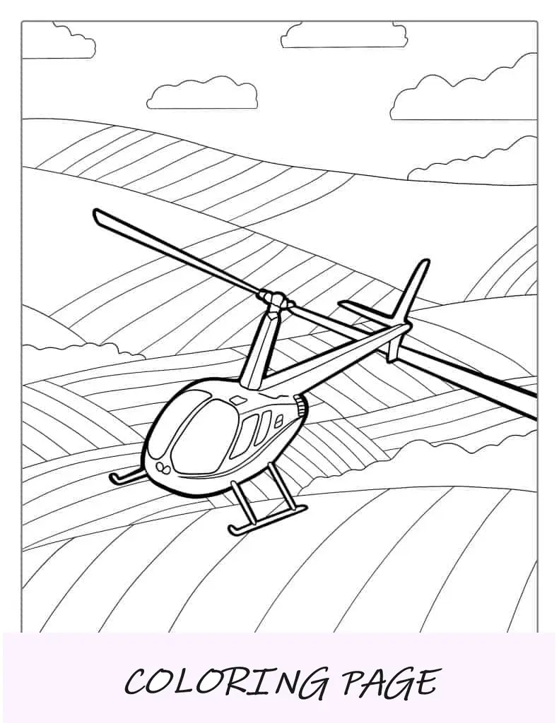 Helicóptero R44 sobrevoando o campo