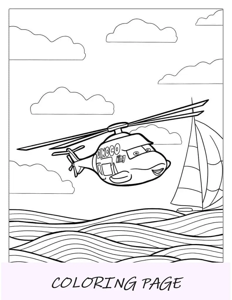 Helicóptero do filme de carros para colorir