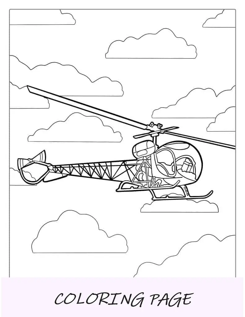 Helicóptero Bell 47 voando no céu