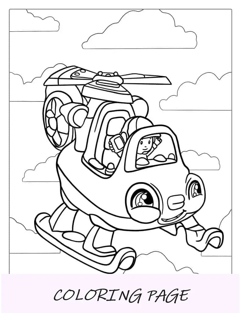 Helicóptero de desenho animado fofo para crianças