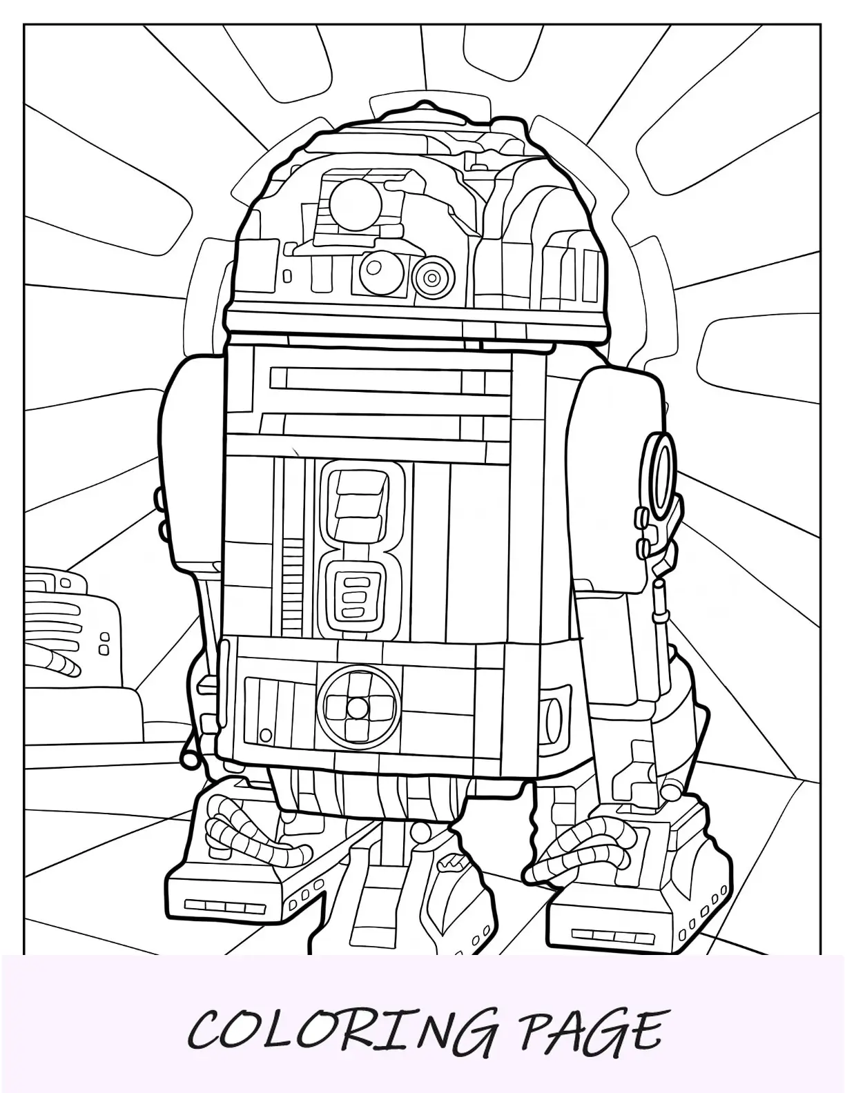 Página detallada para colorear R2 D2 Lego Star Wars
