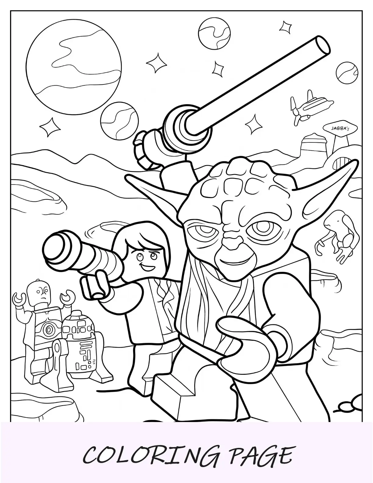 Lego Star Wars Para Colorear Del Maestro Yoda Con Luke Skywalker