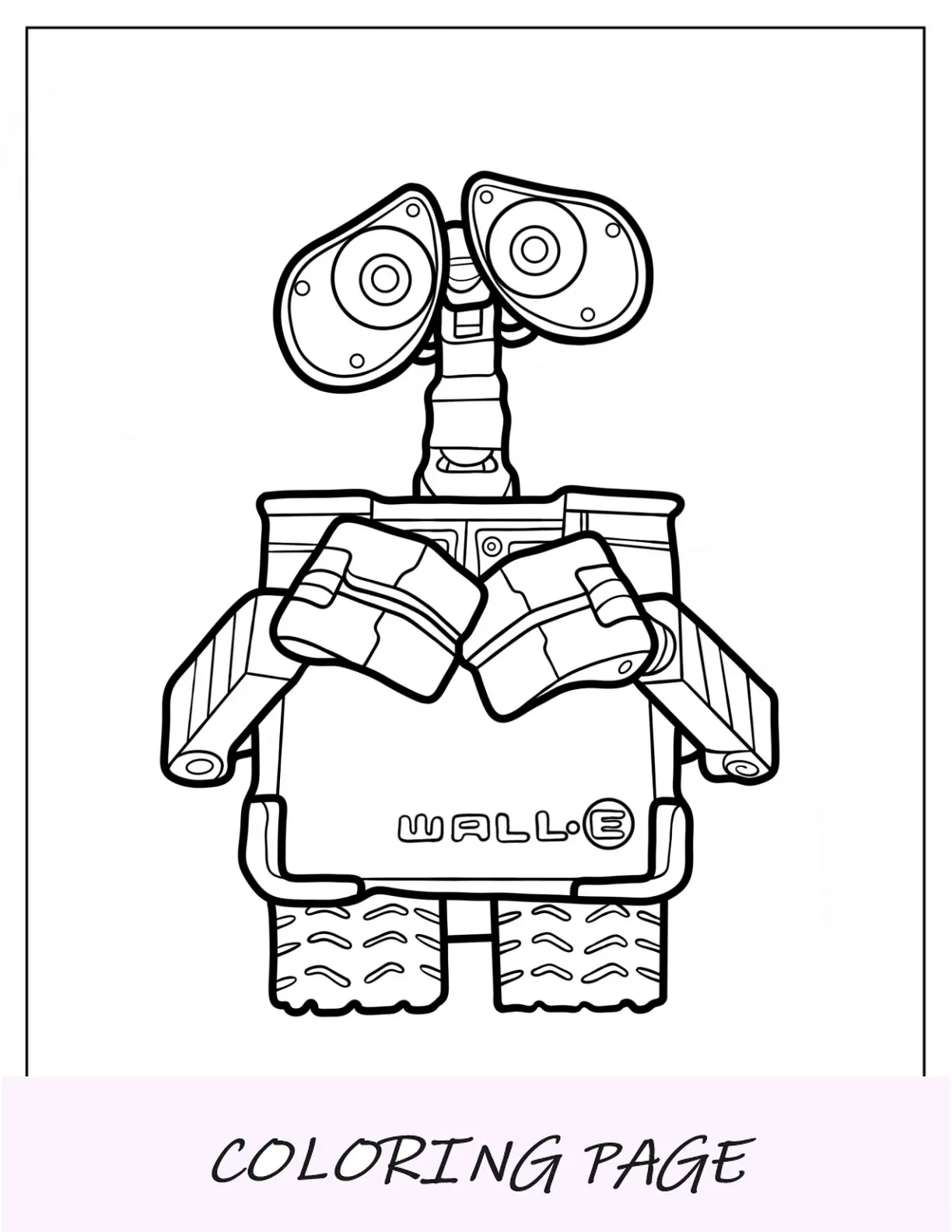 Esquema de página para colorear simple de Wall-E para niños