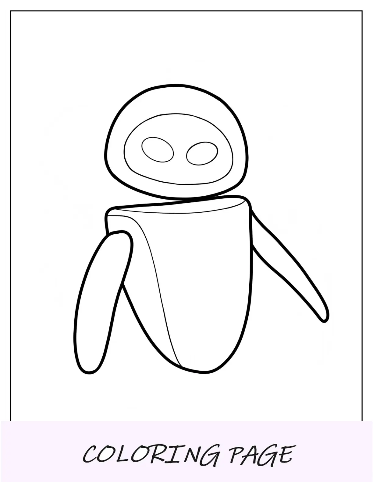 Página para colorear de Wall-E de Easy Eve Outline para niños en edad preescolar