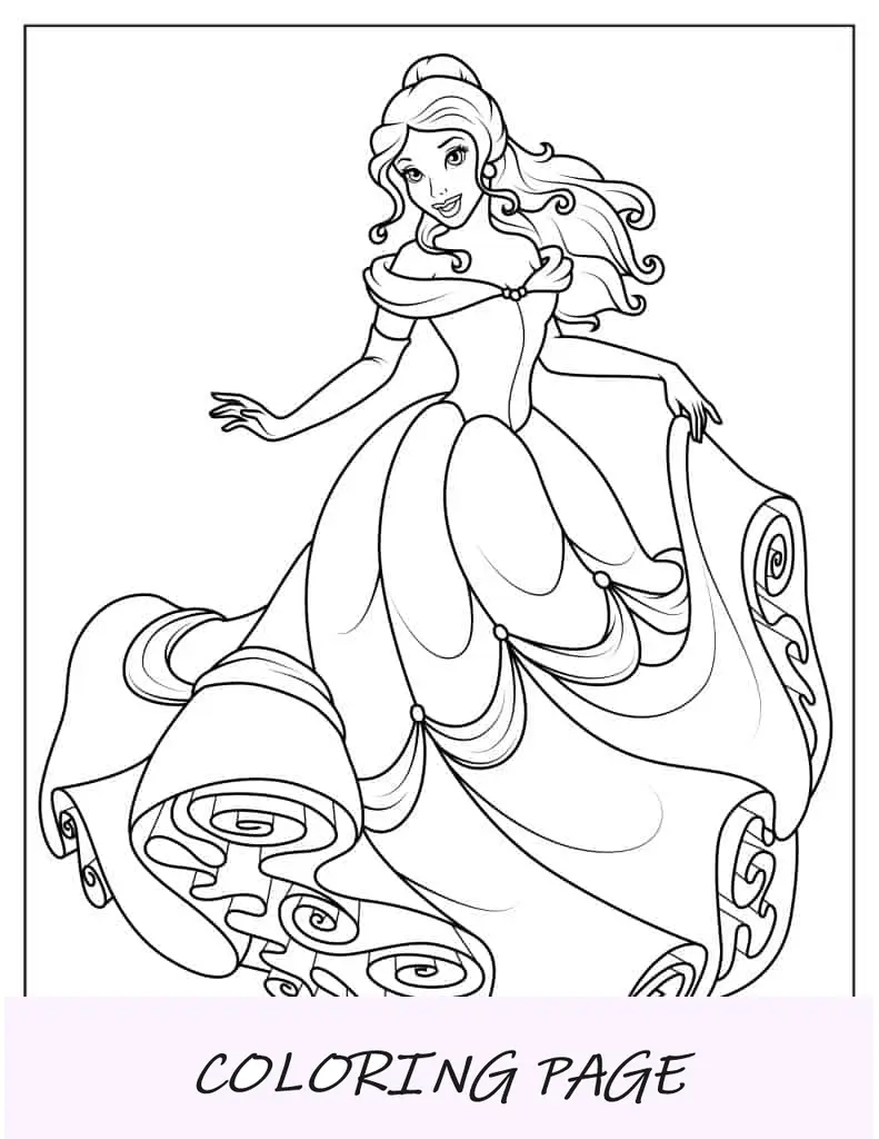 La principessa Belle nel suo splendido abito