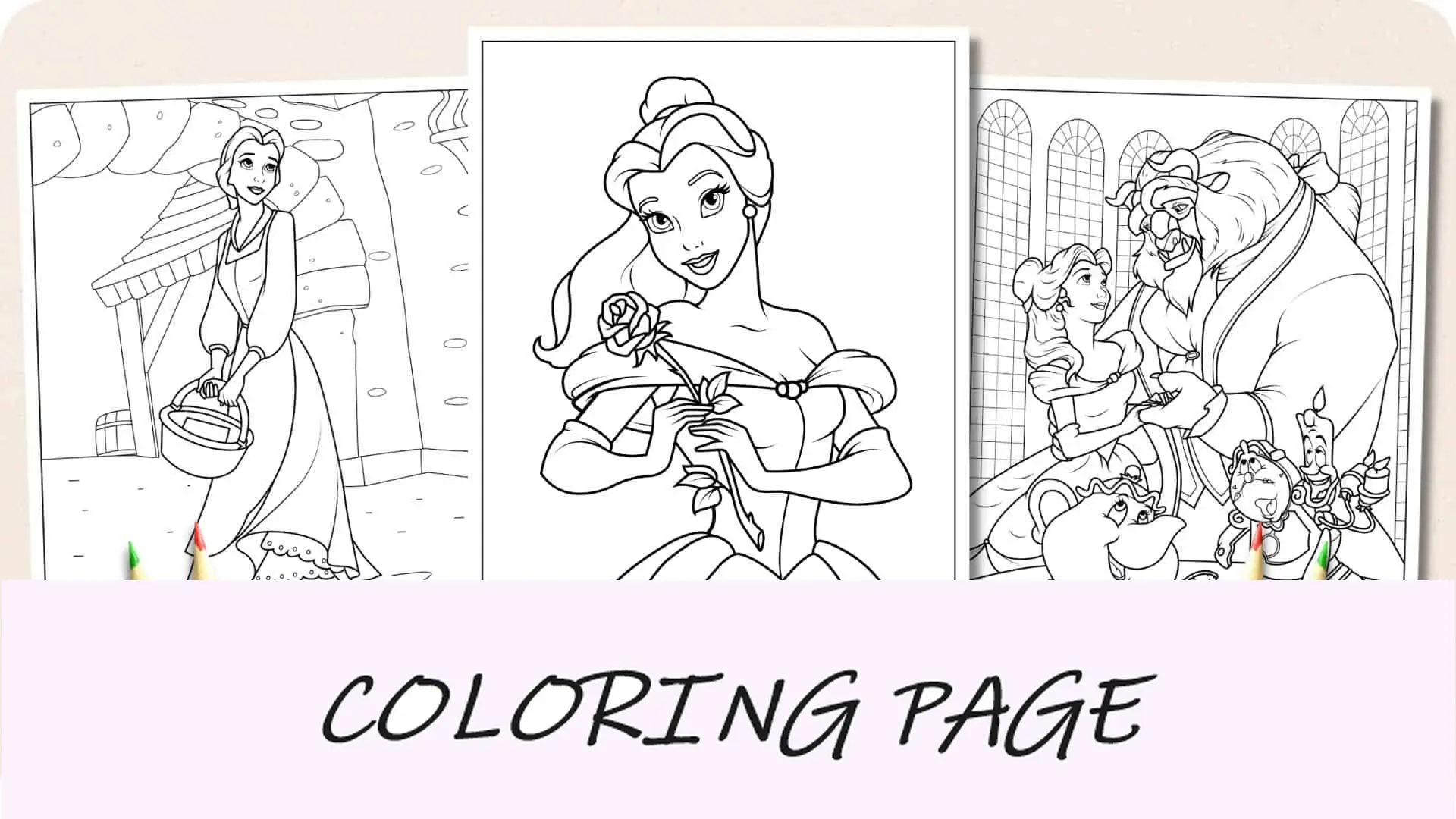 Immagine in evidenza delle pagine da colorare di Belle
