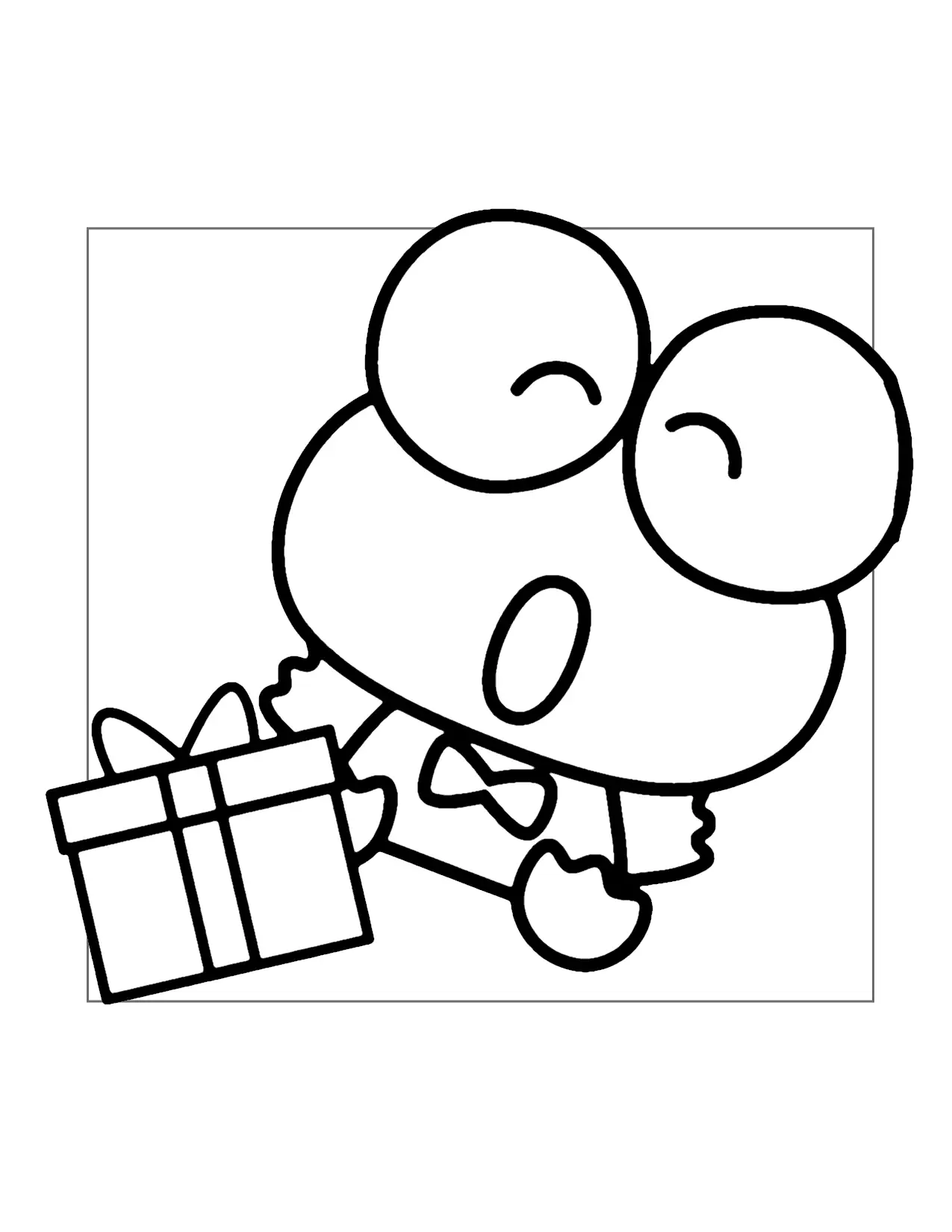 Keroppis Gift Coloring Page