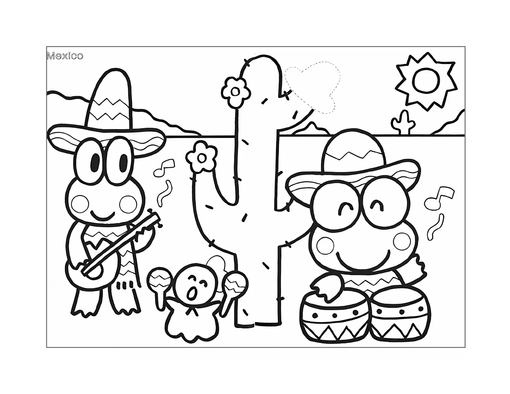 Keroppin In Mexico Coloring Page