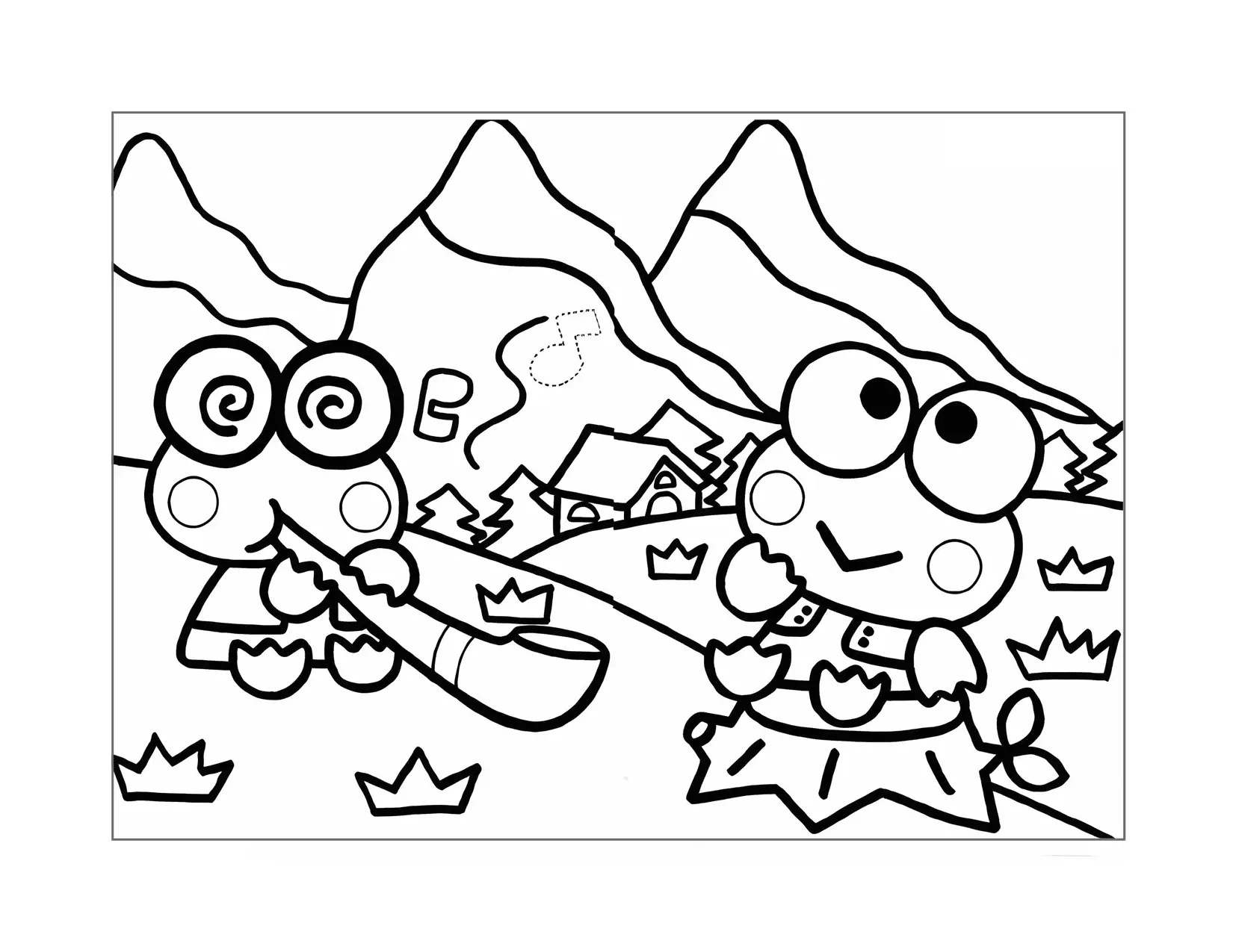Keroppi In Switzerland Coloring Page