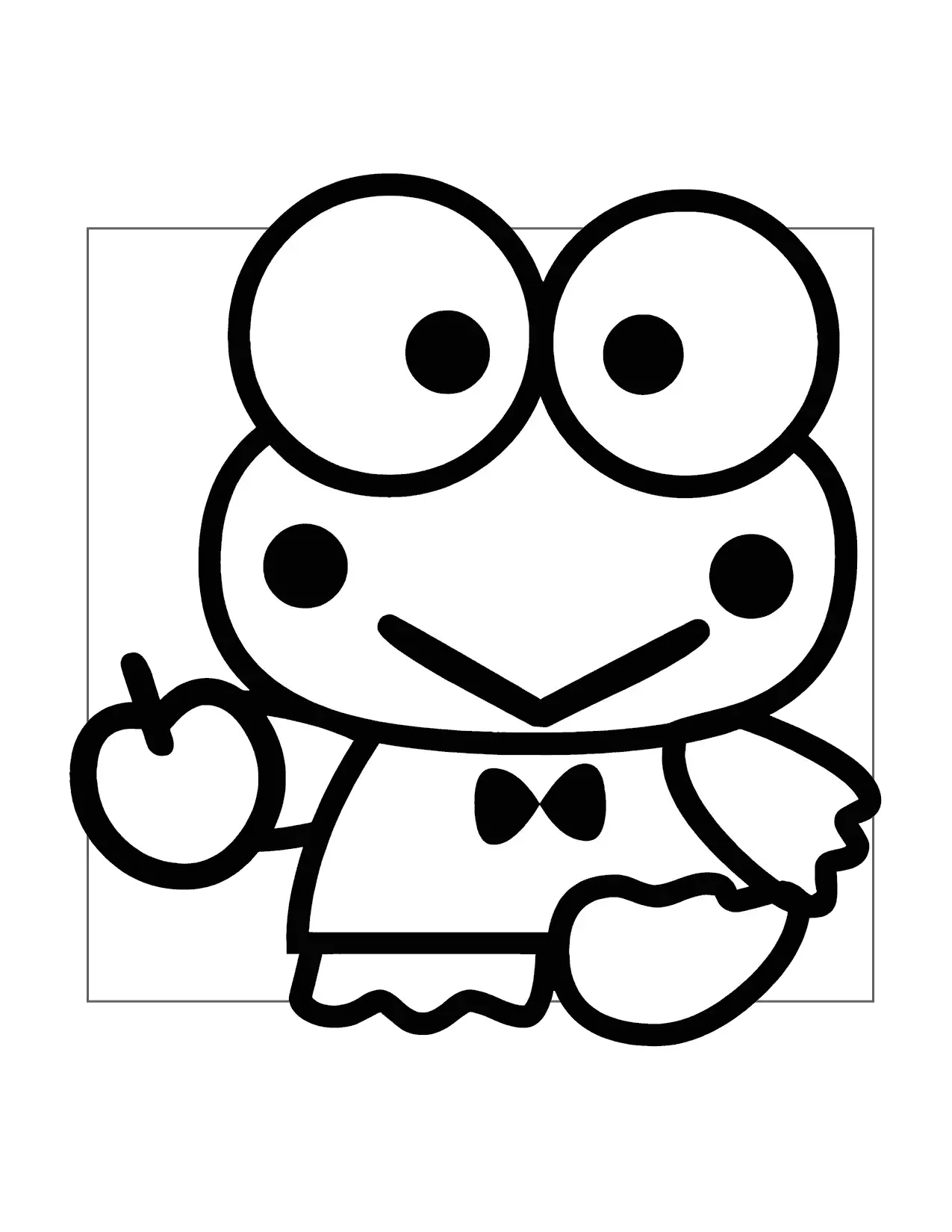 Keroppi Has An Apple Coloring Page