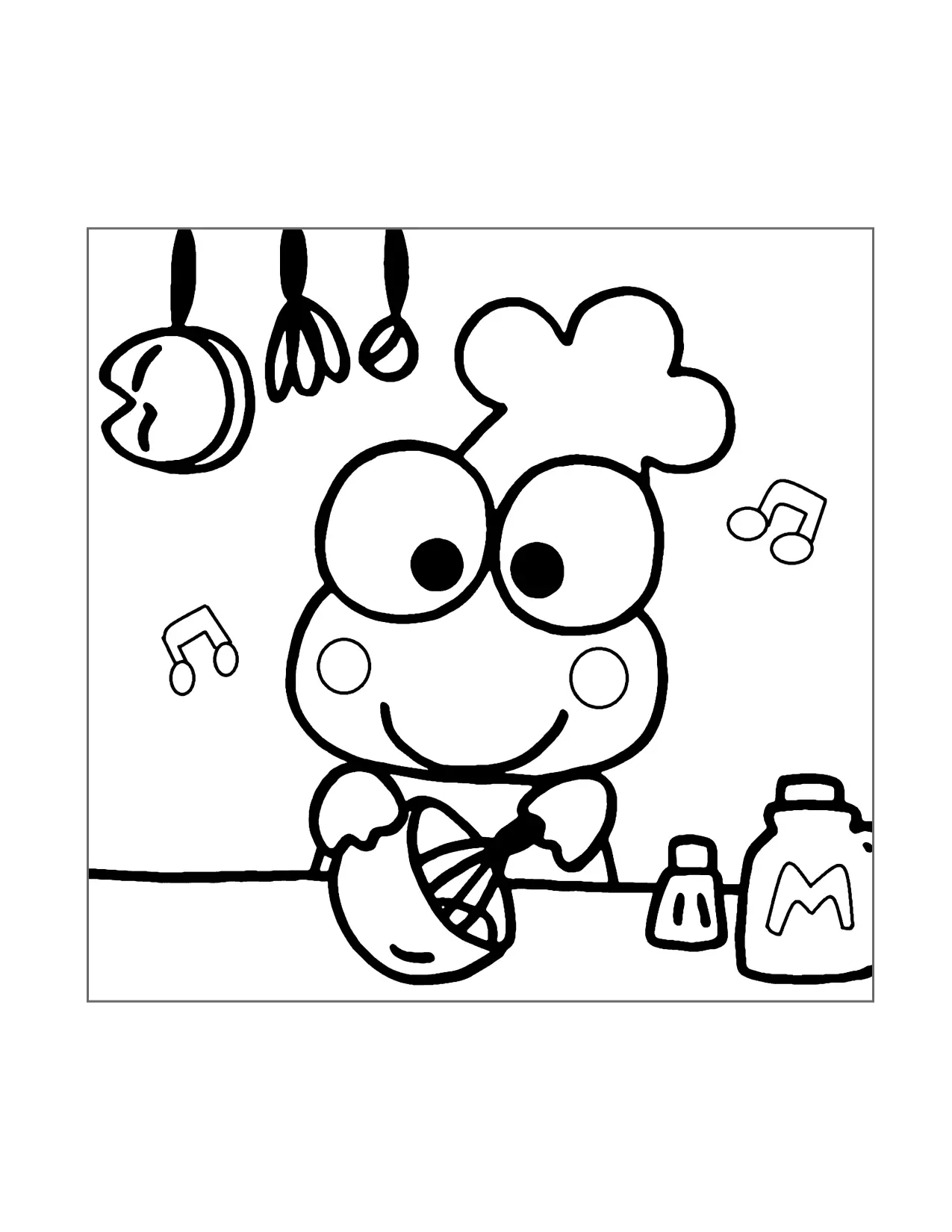 Keroppi Cooks Coloring Page