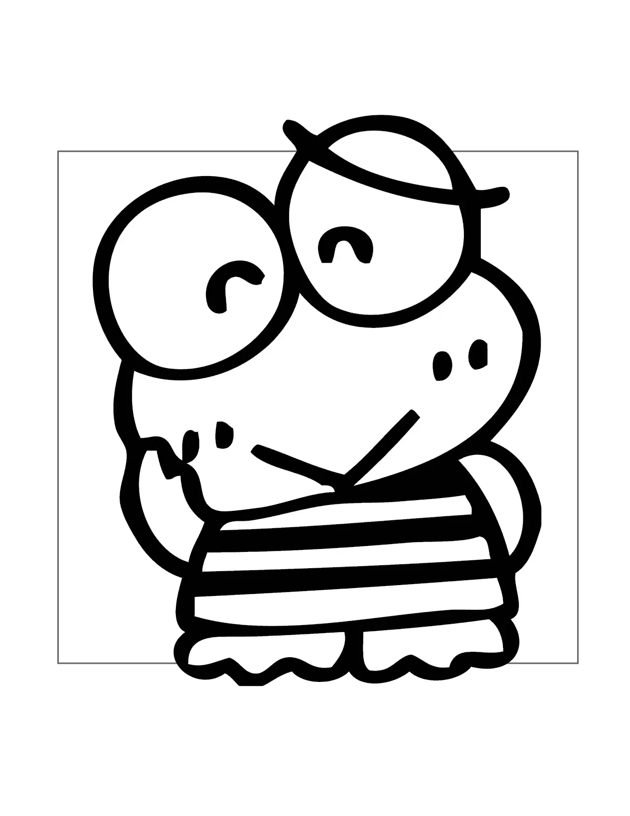 Smiling Keroppi Coloring Page