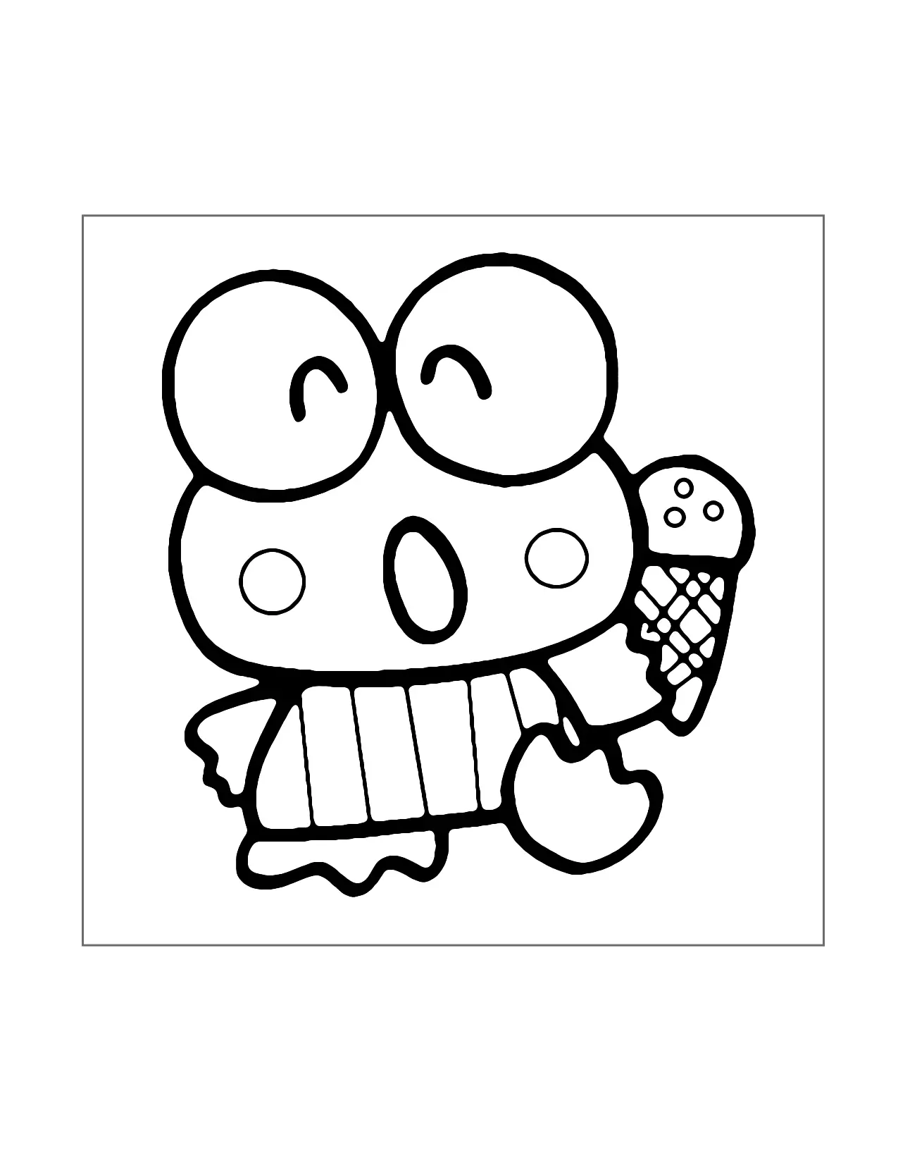 Keroppis Ice Cream Cone Coloring Page