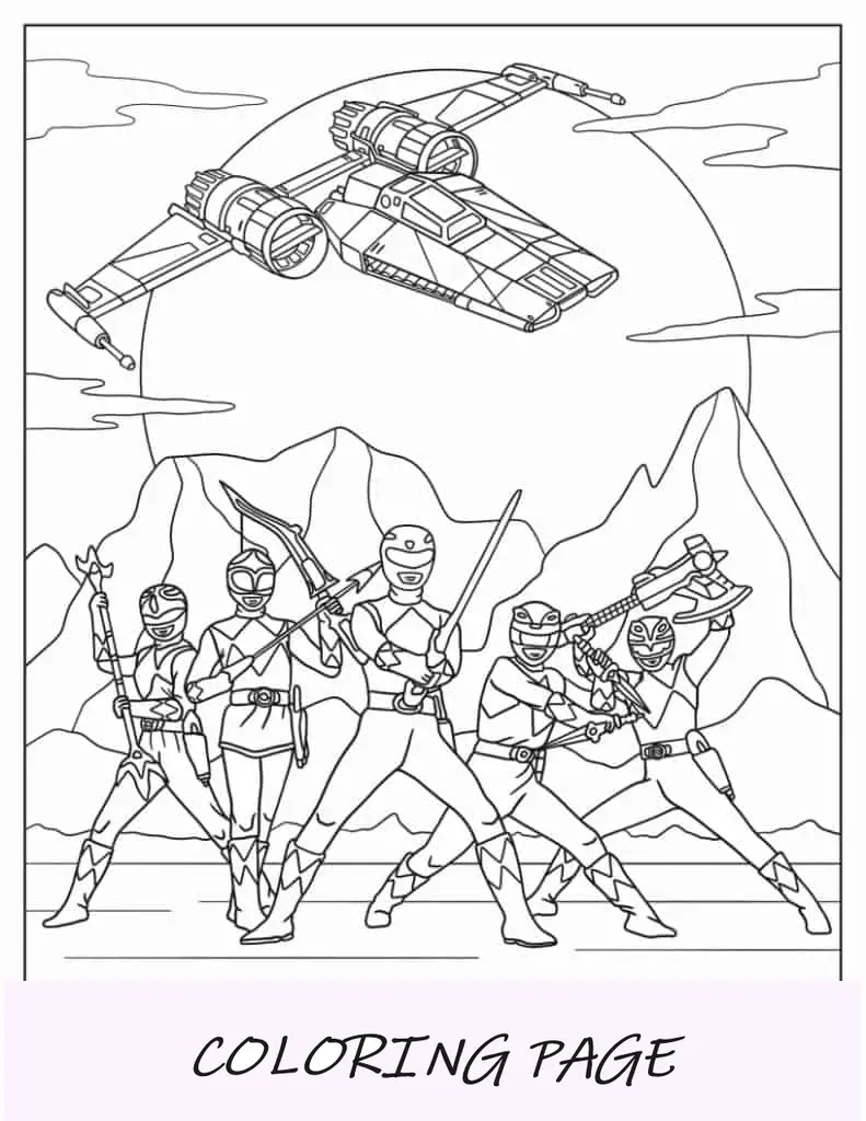 Mighty Morphin Power Rangers para colorear para niños