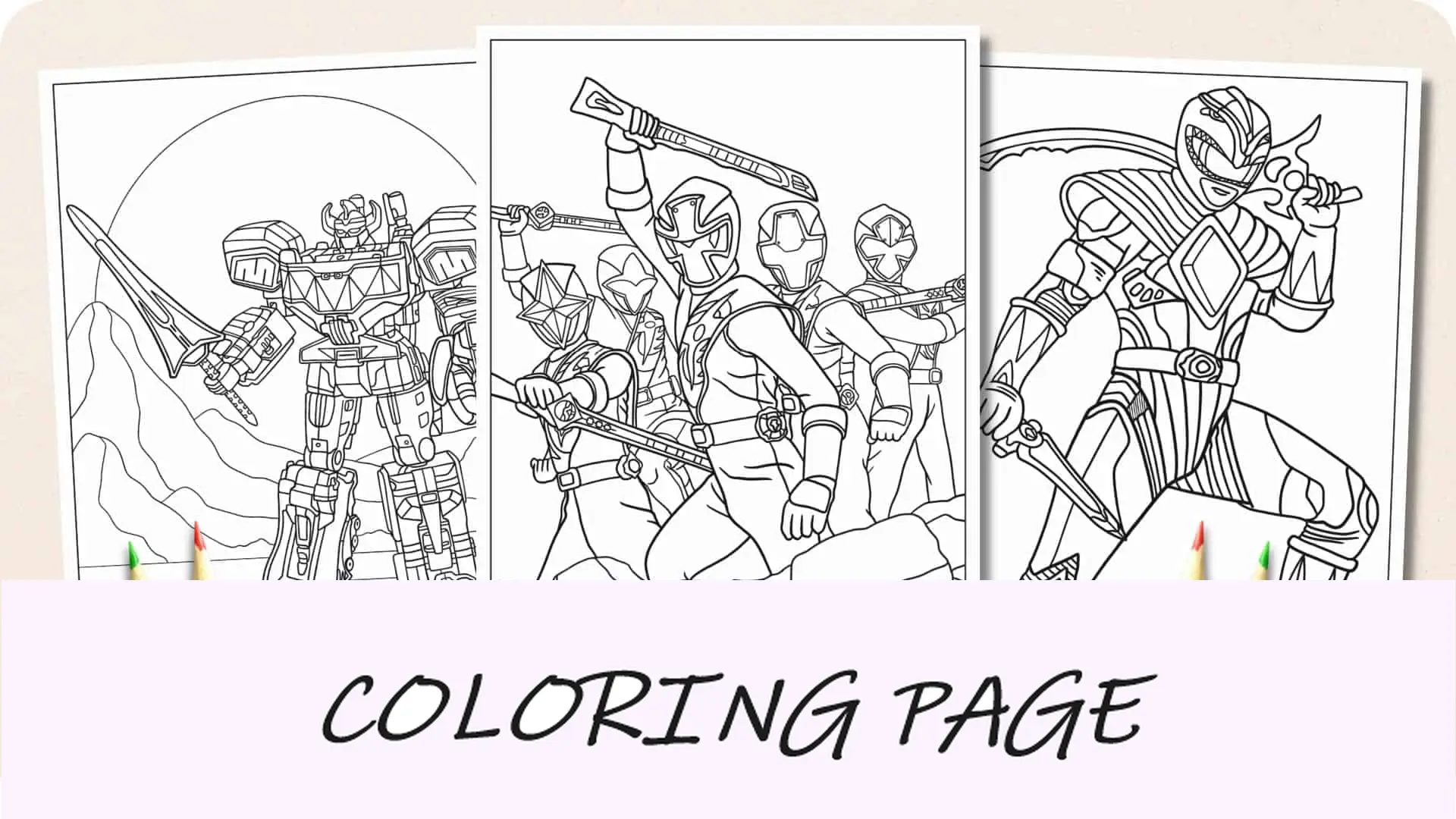 Dibujos para colorear de Power Rangers Imagen destacada