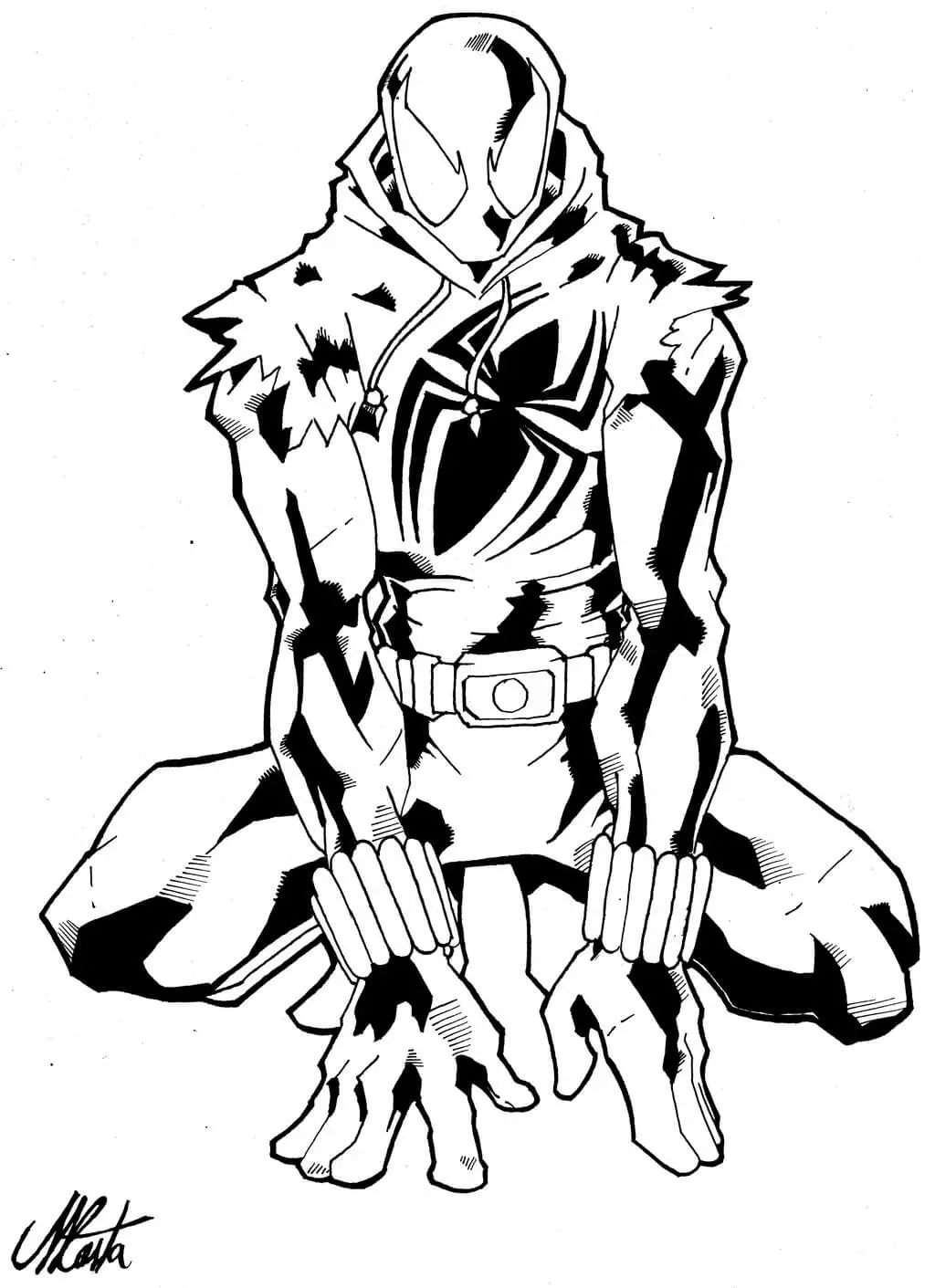 Superhero Coloring Page Spiderman