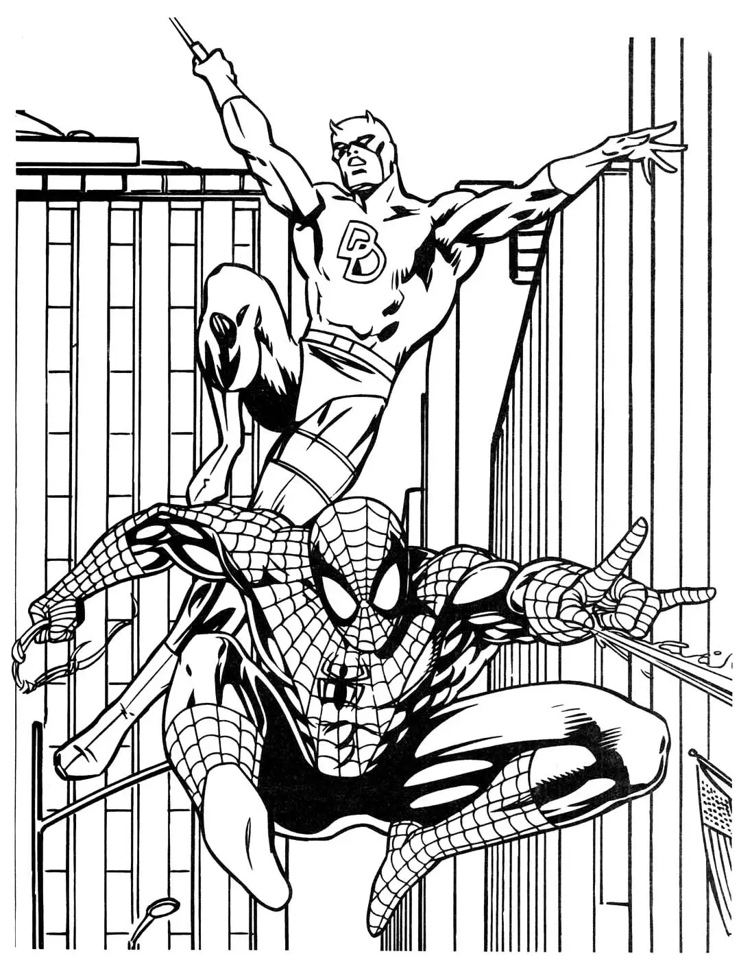 Superhero Coloring Pages Daredevil Mocking Spikerman