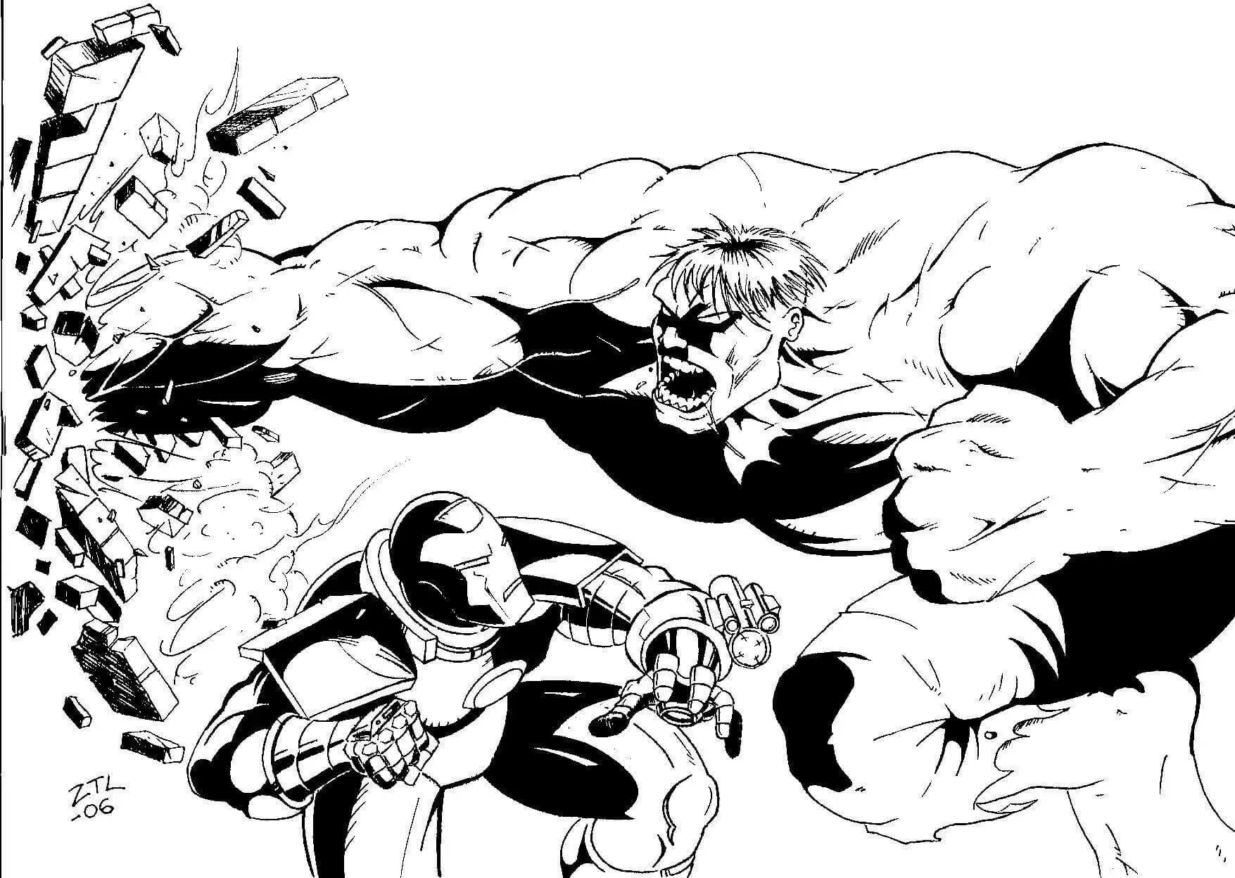 Iron Man Vs Hulk Superhero Coloring Pages