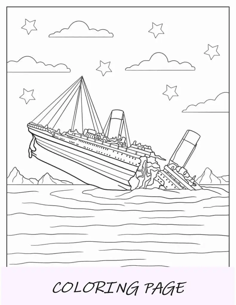El Titanic se rompe mientras se hunde