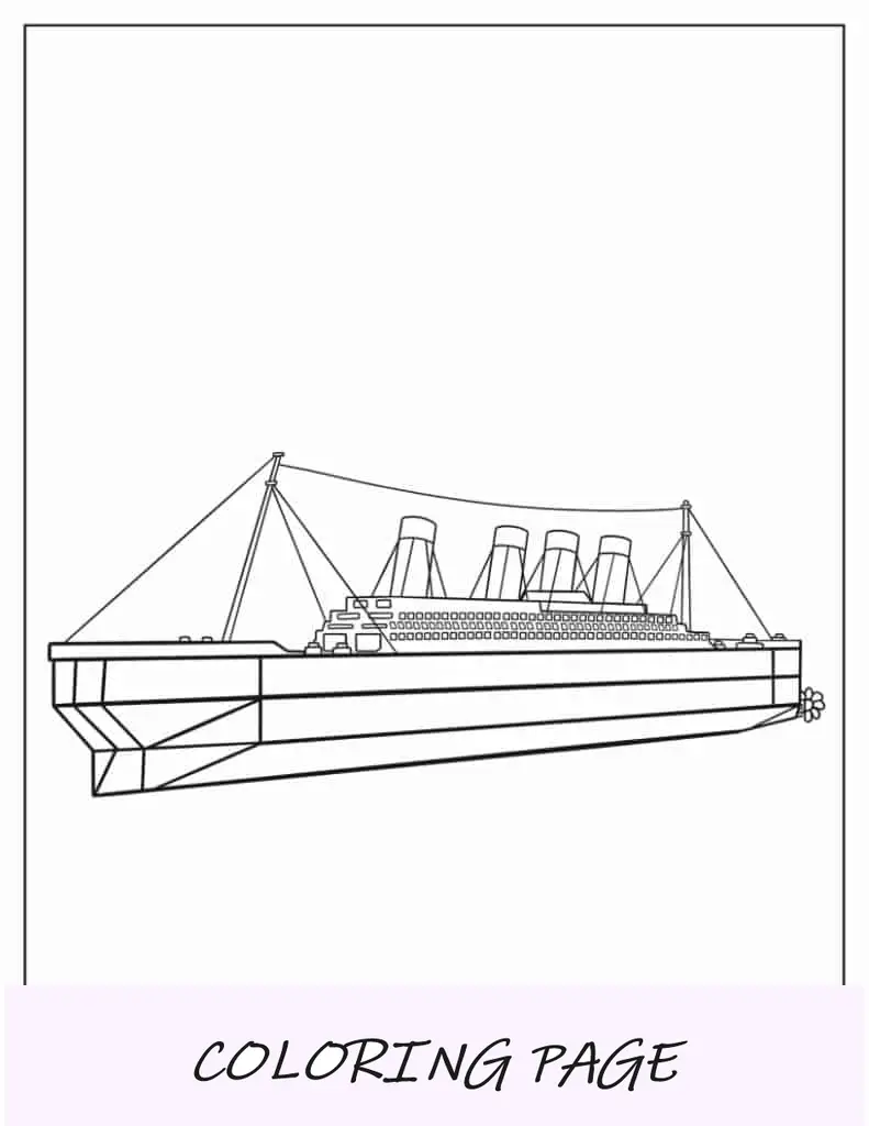 Esquema simple de Titanic para colorear