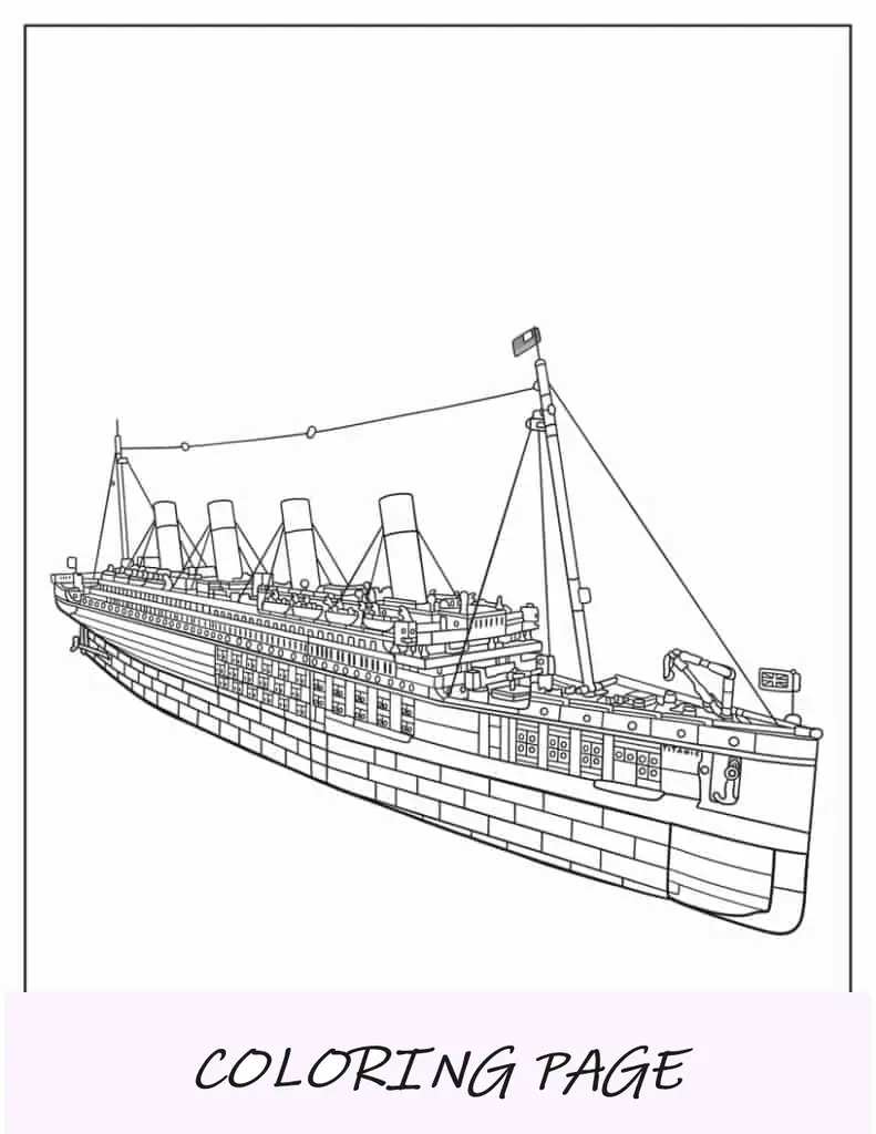 Vista lateral del Titanic
