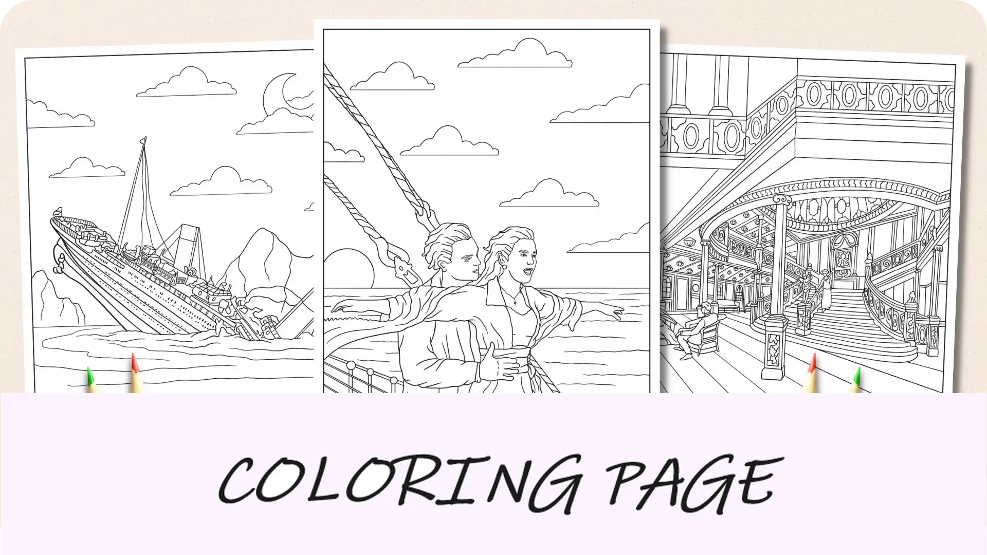 Dibujos para colorear del Titanic Imagen destacada