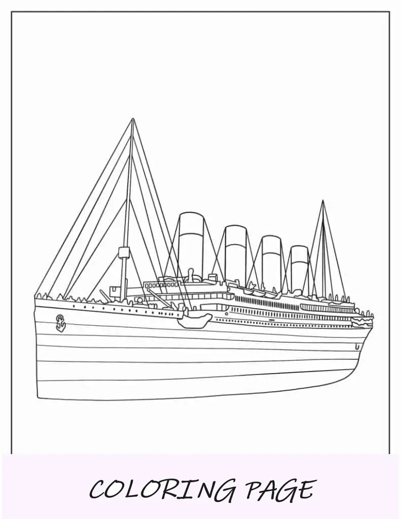 Vista Trasera Del Titanic Para Colorear