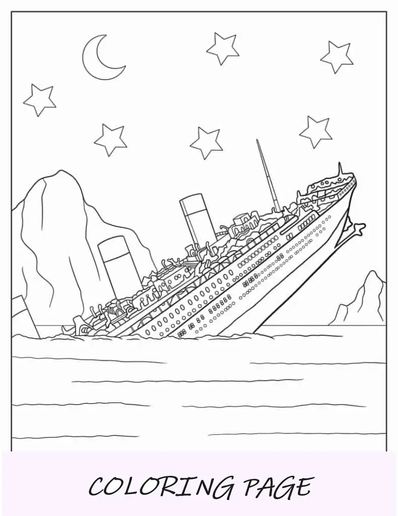 El Titanic se hunde con icebergs al fondo
