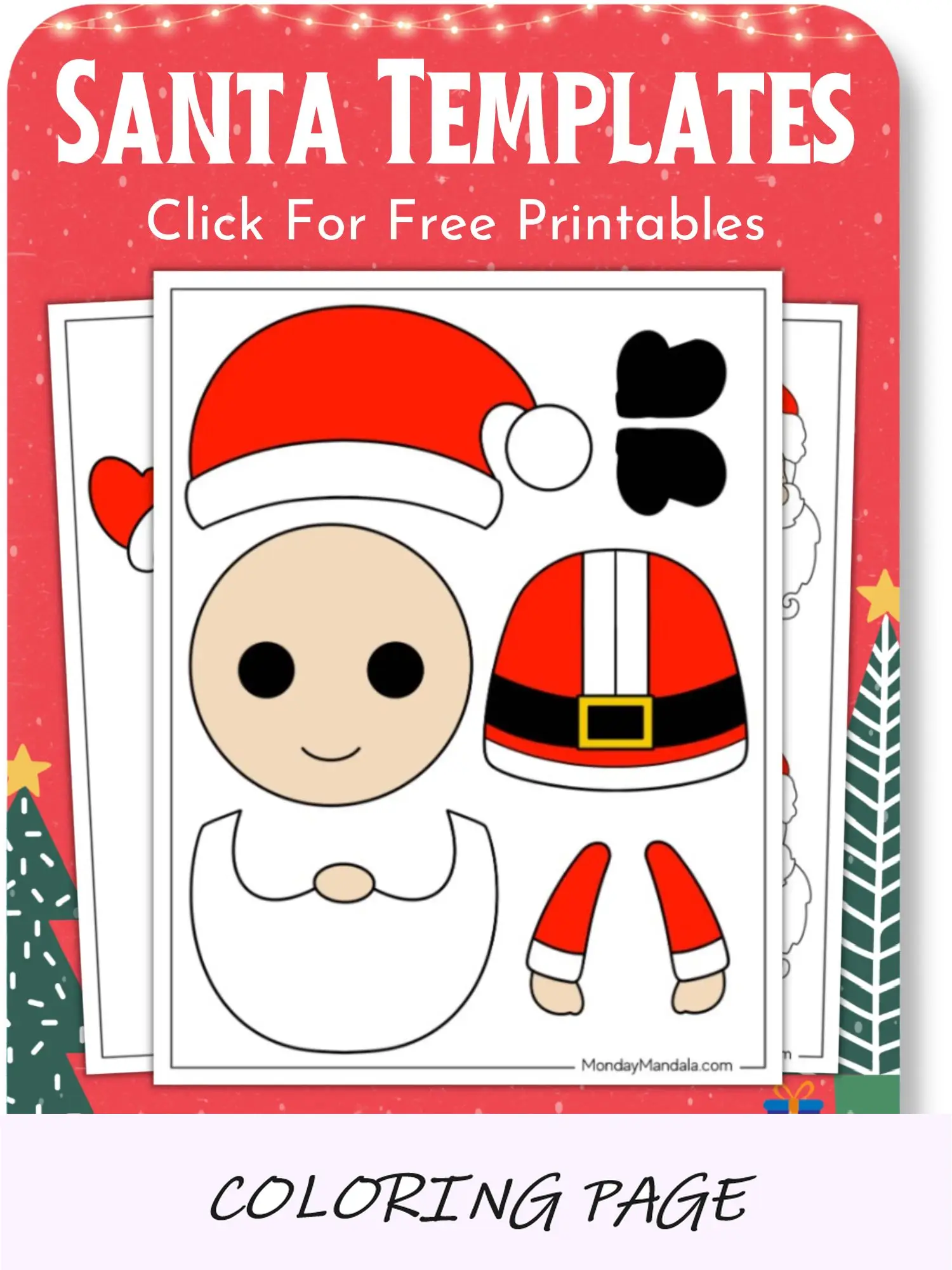 Modelos de Papai Noel para impressão de Natalv2