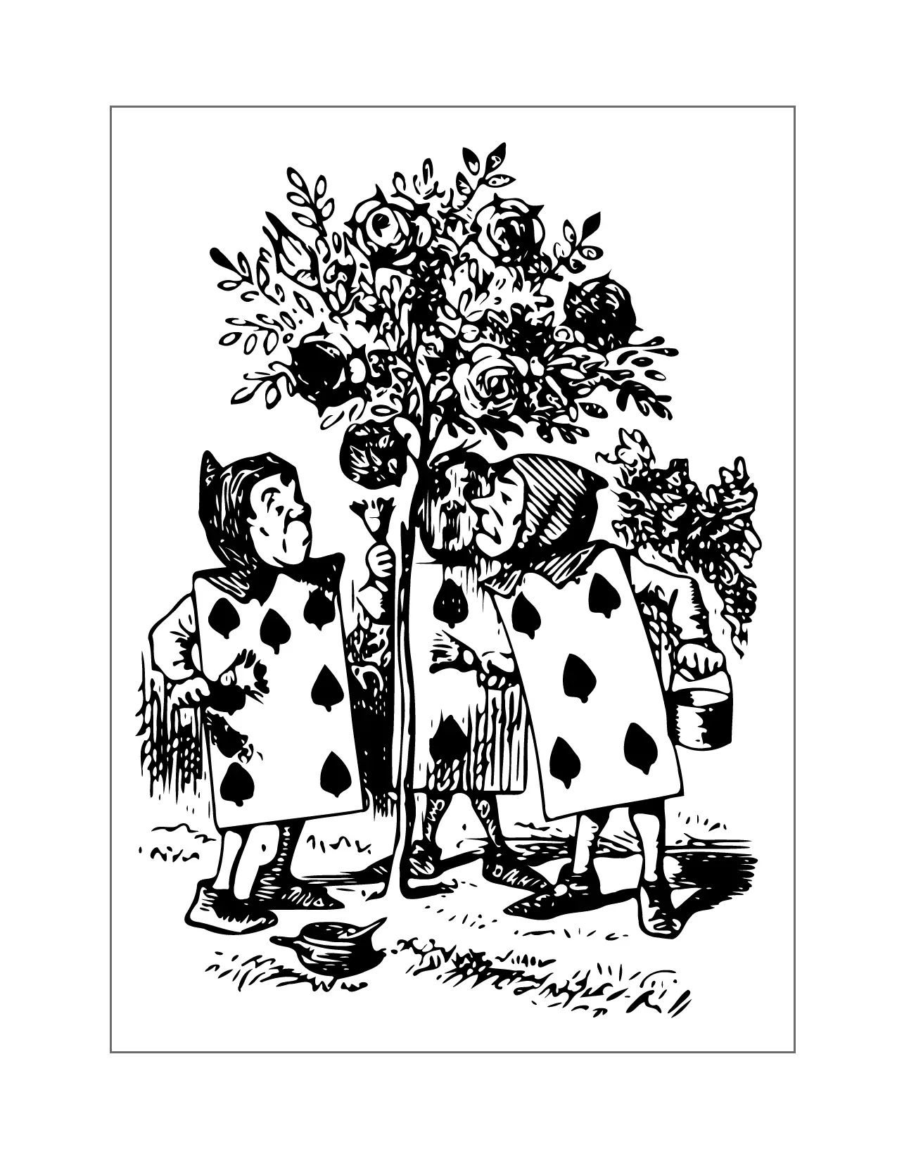 Alice In Wonderland Card Men Coloring Page