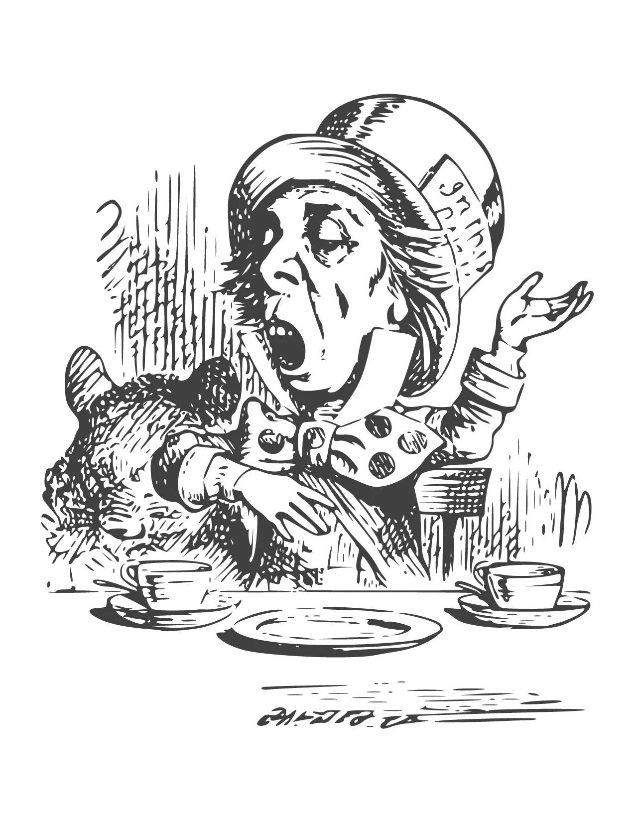 Mad Hatter Bitten Coloring Page