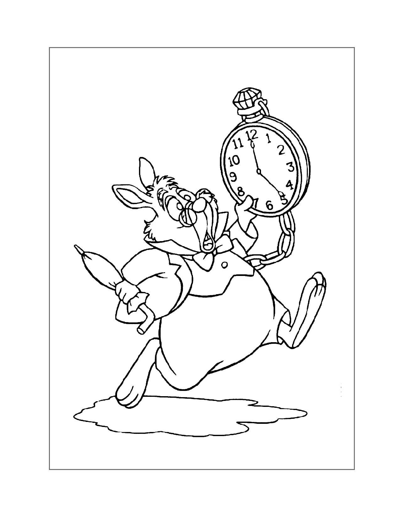 Disneys White Rabbit Coloring Page