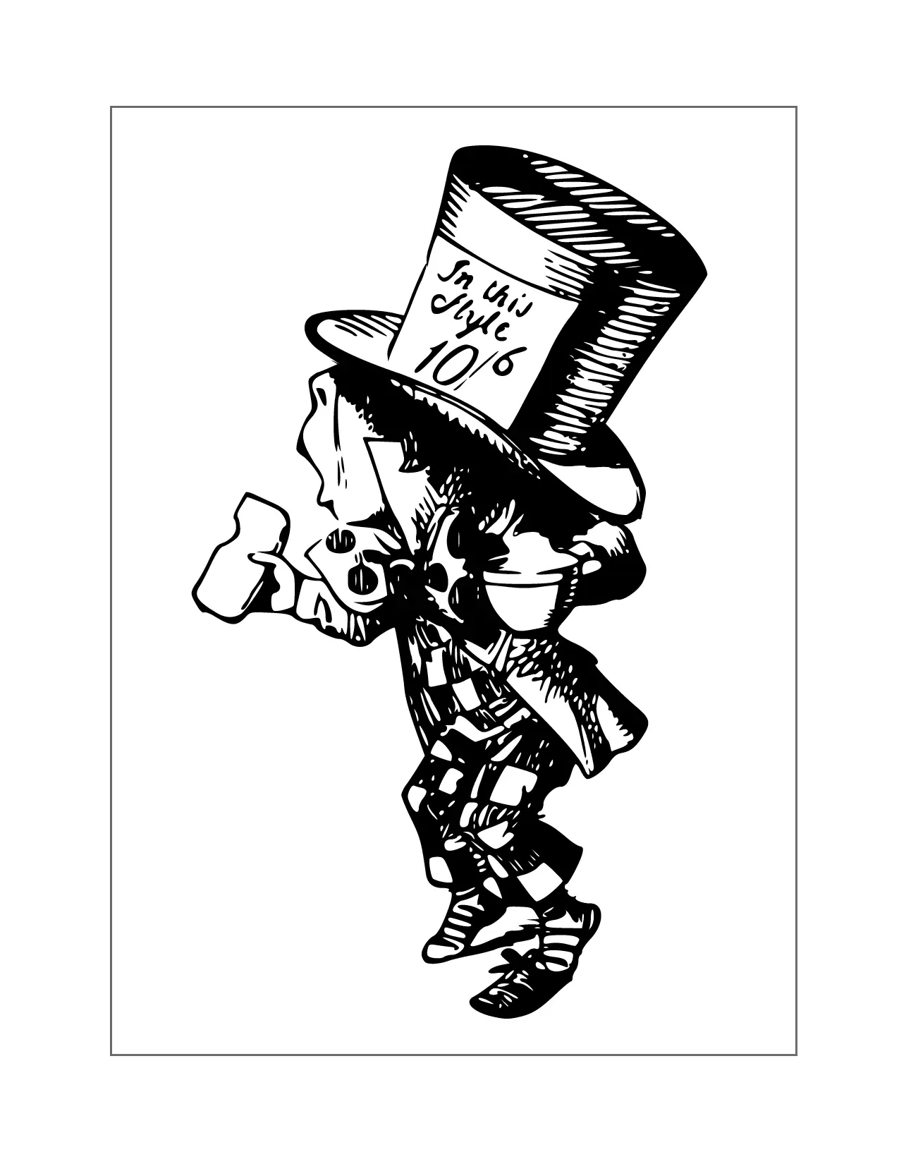 Mad Hatter Alice In Wonderland Coloring Pages