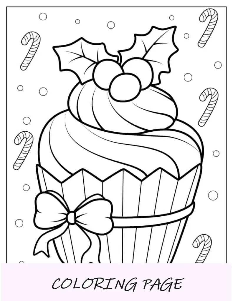 Cupcake de Natal com fita e visco