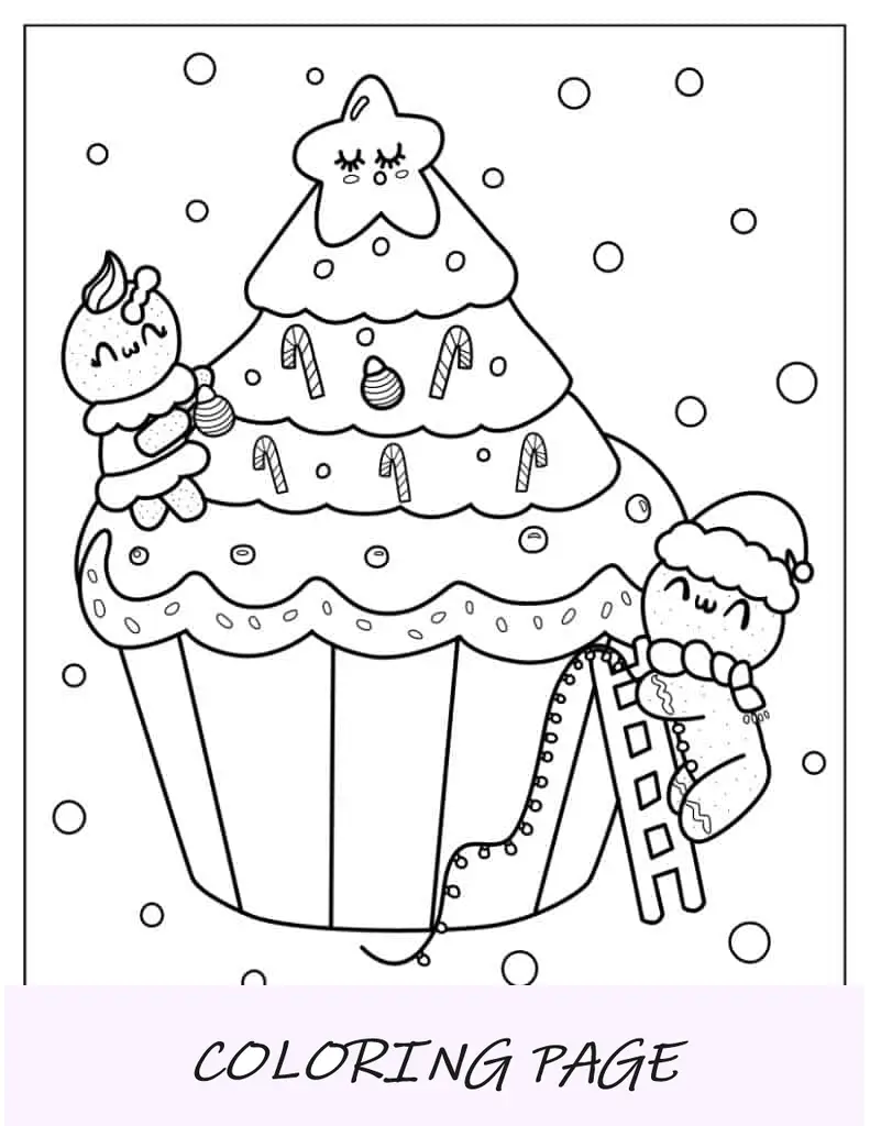 Bonecos de gengibre decorando cupcake de Natal