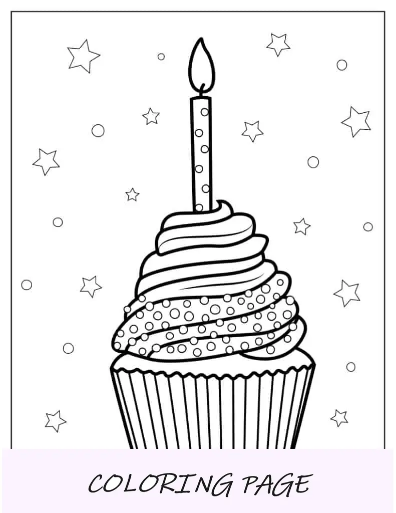 Cupcake de aniversário com vela